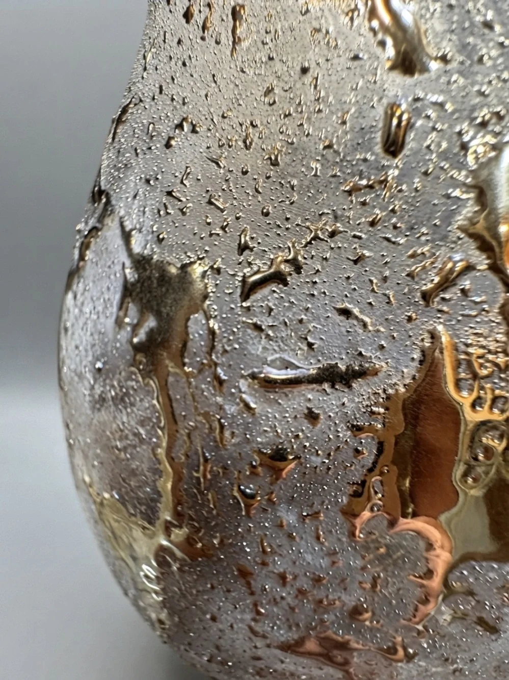 Luster Gold Textured Ceramic Vase - Home Accents